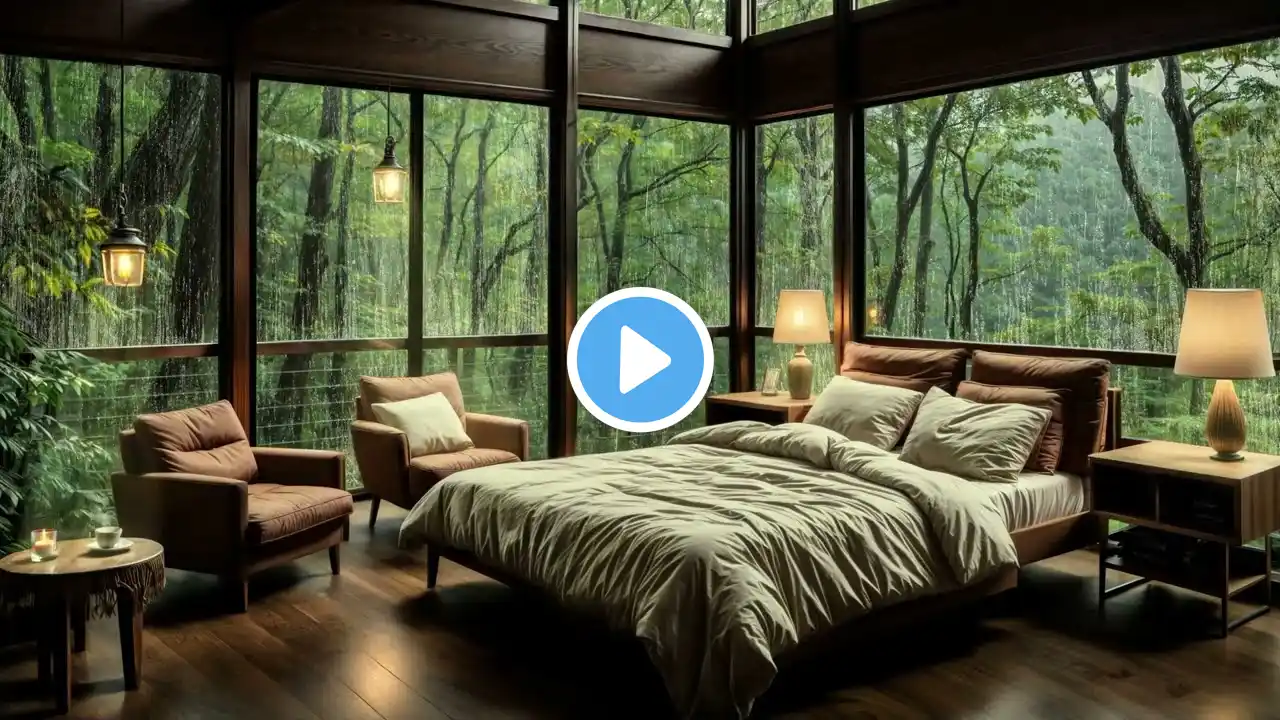 Relieve Stress and Sleep Deeply with Sounds Rain & Thunder in a Stormy Night in the Foggy Forest