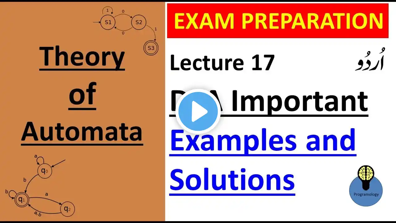 lecture 17: dfa examples with solutions in hindi | EXAM PREPARATION - deterministic finite automata