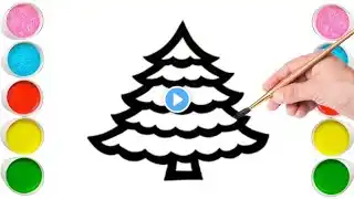 How to draw a christmas tree easy step by step for kids and toddlers