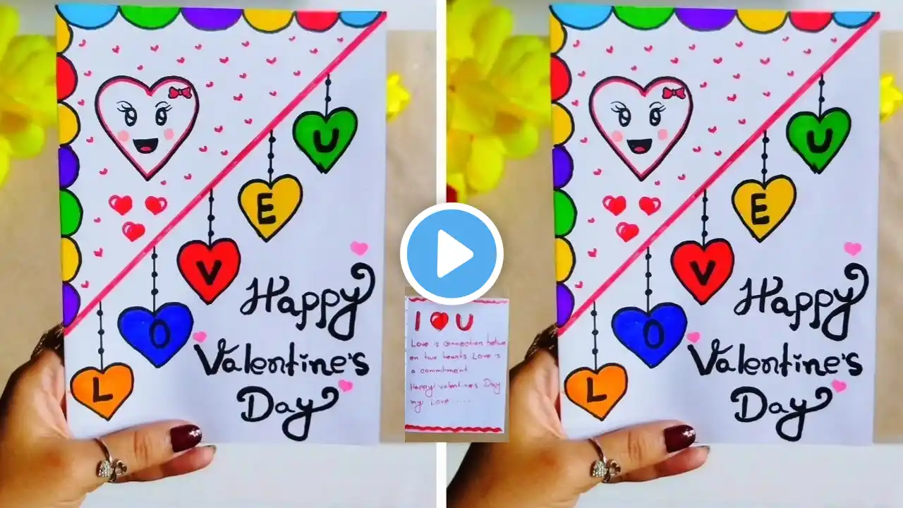 😍Easy & Beautiful white paper Handmade Happy Valentine's Day Card making 2025|DIY Love Greeting Card