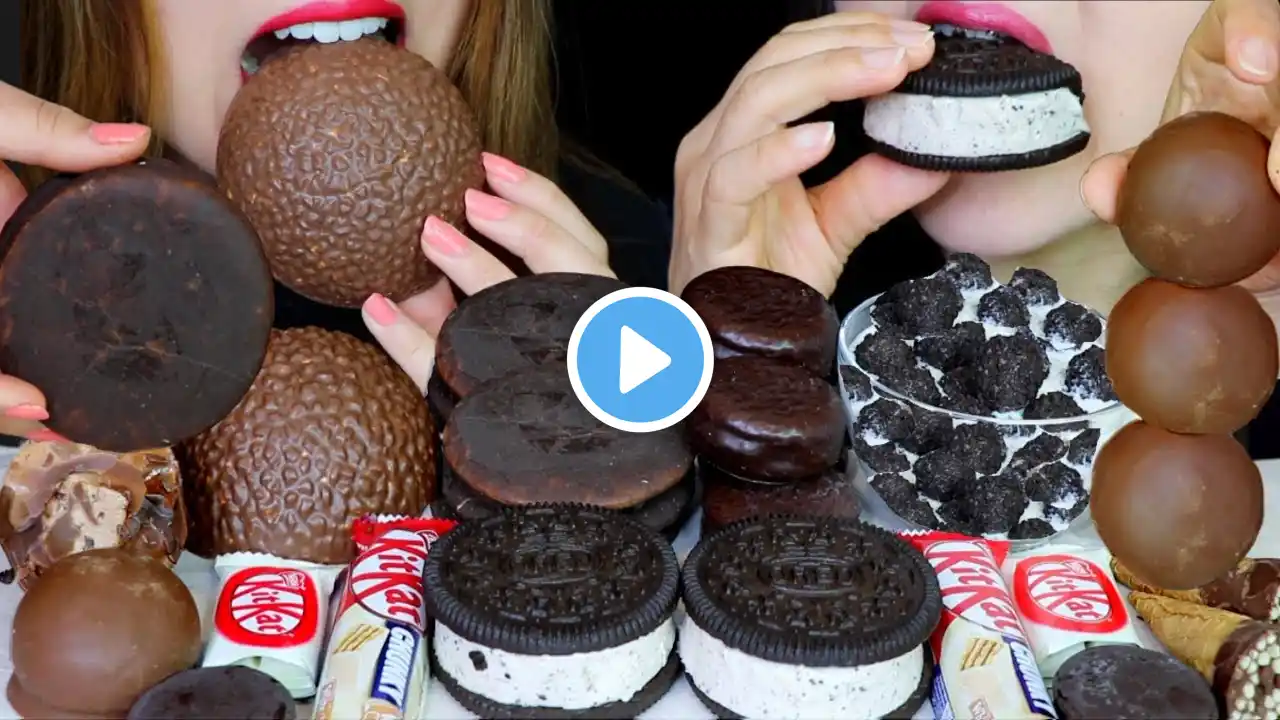 ASMR GIANT FERRERO ROCHER, OREO ICE CREAM, CHOCOLATE MARSHMALLOW, MOON PIE, BROWNIE CONE, KITKAT 먹방