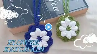 Crochet flower keychain tutorial, super easy pattern || How to crochet