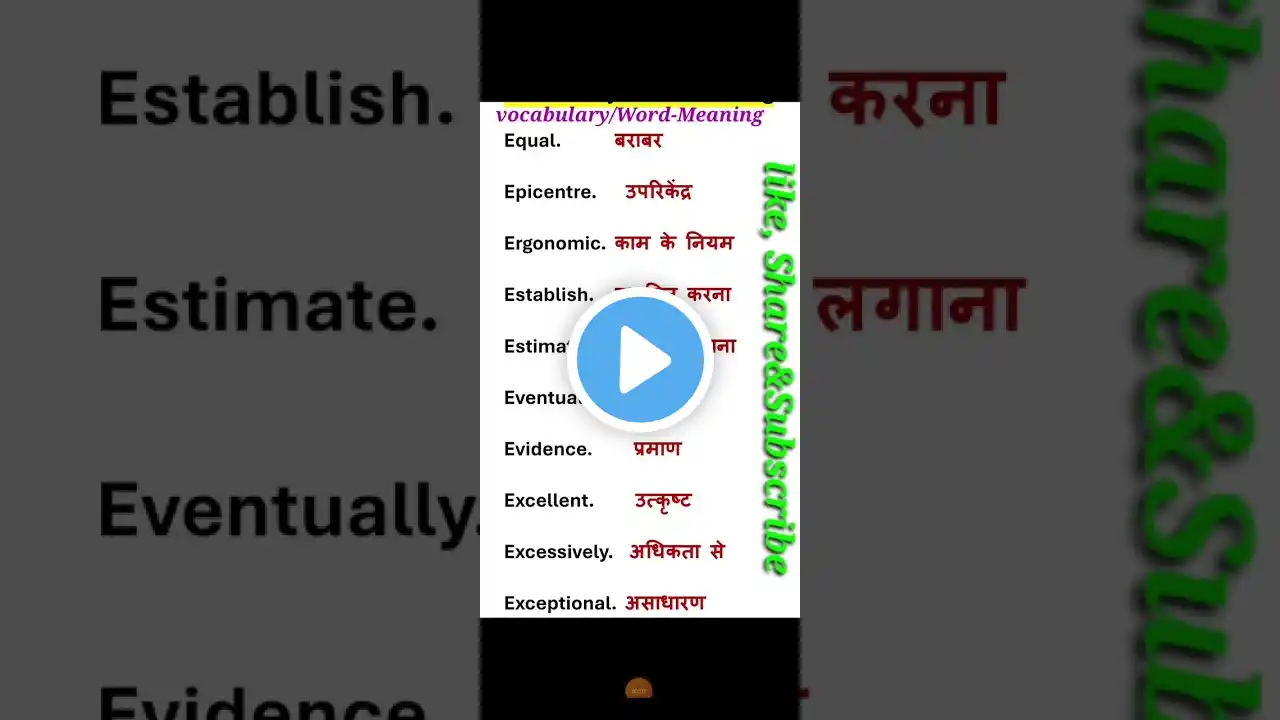 शब्दावलीvocabulary/Word-Meaning #shortsvideo #shorts #short #newvideo #viralvideo
