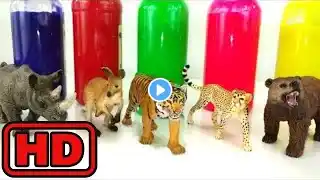 Kid -Kids -Learn COLORS And Names Of ZOO Animals/Painting Toy Animals /Bath Time /Names And Sounds