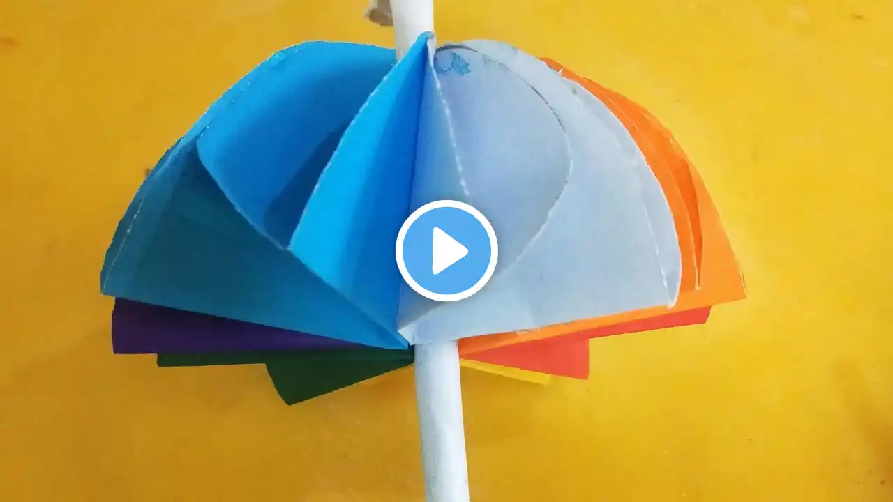 Beutiful rainy season related umbrella paper craft! kids craft activities! rainbow umbrella.