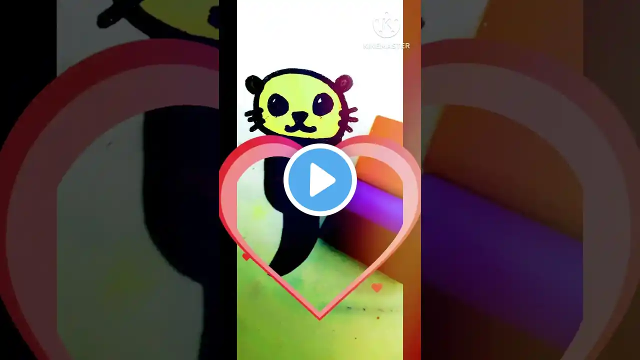 How To Draw A Cute Sea Otter Holding A Heart || Drawing #shorts #shortsfeed #trendingshorts #viral