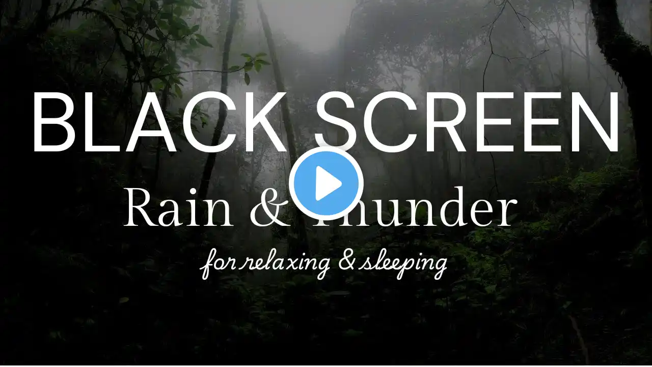 9 Hours of Relaxing Rain and Thunder Sounds for Sleep, Relaxation, and Focus (Black Screen)