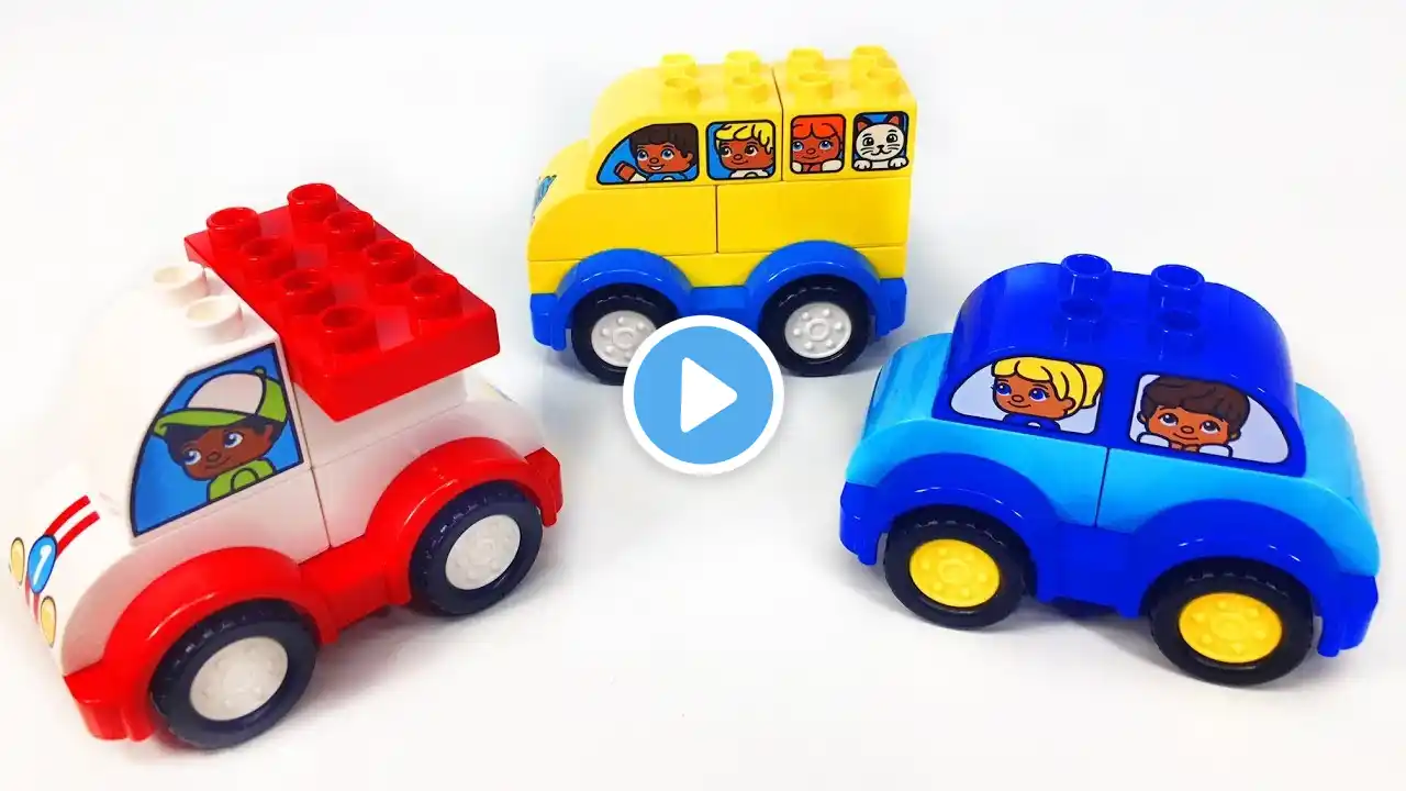 Learn Colors Duplo Lego Blocks Vehicles for Kids | Bunny Bear Toys