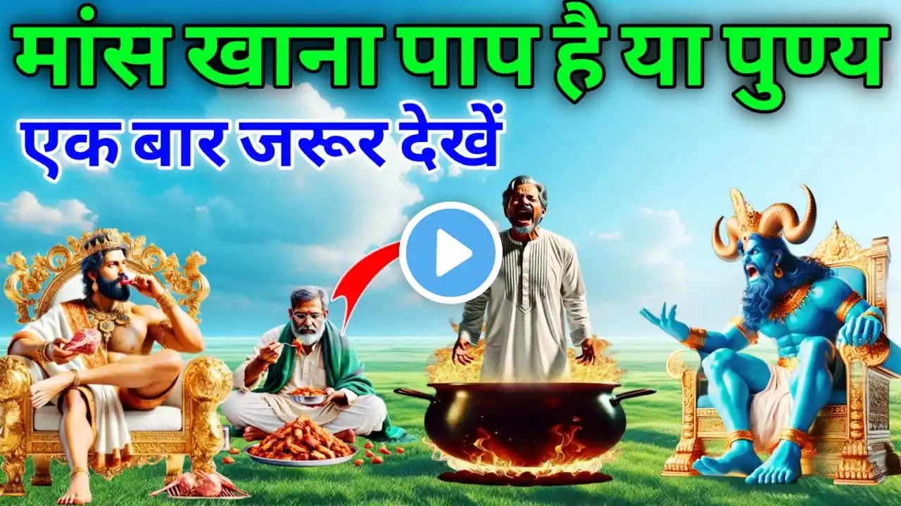 स्वयं यमराज ने बताया - मांस खाना पुण्य है या पाप। Bhagwat Geeta। #bageshwardhamsarkar