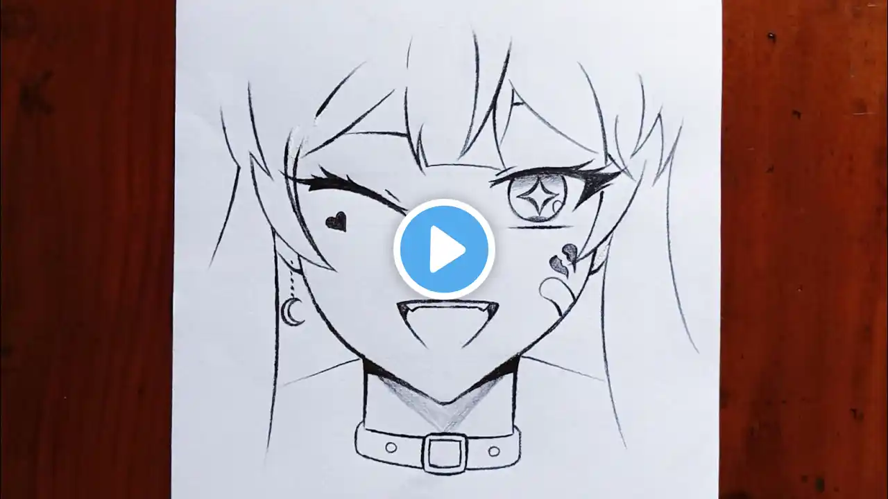 Easy Anime Sketch | How To Draw Cute Anime Girl For beginners