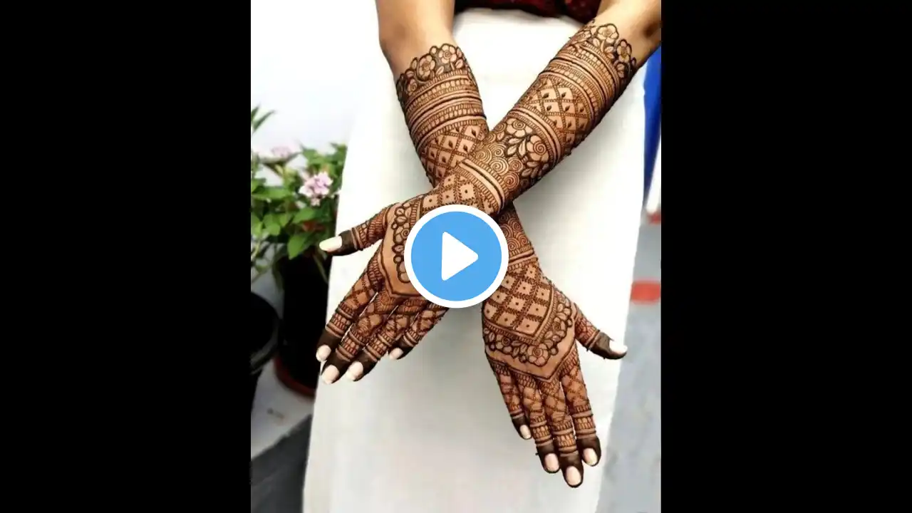 dulhan back hand mehndi designs #mehandi #dulhan #shortfeed #heena #mehndi #shorts #short 💚💛❤️