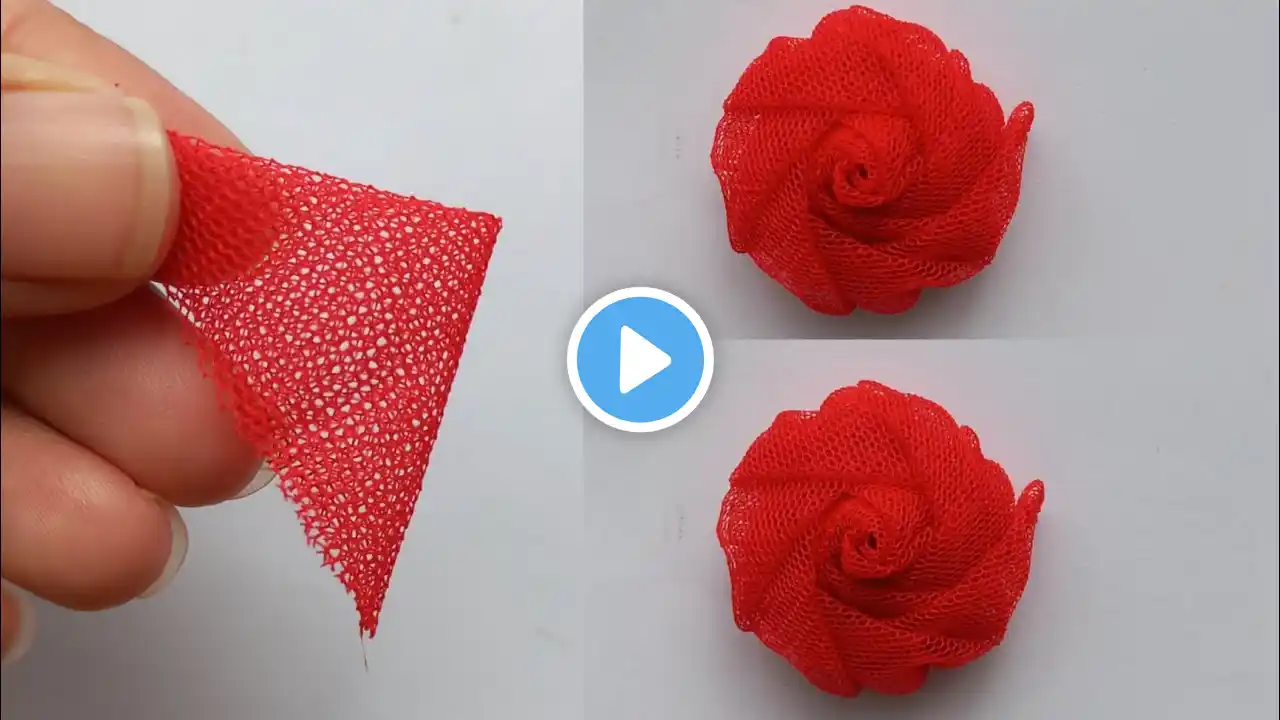 DIY: How to make an adorable fabric rose flower in just few minutes! | How to make kapde ka flower