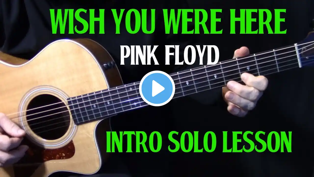 intro solo | how to play "Wish You Were Here" on guitar by Pink Floyd | guitar lesson tutorial