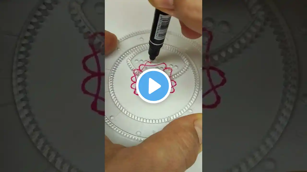 Simple spirograph design drawing video ASMR #shorts #ytshorts #youtubeshorts