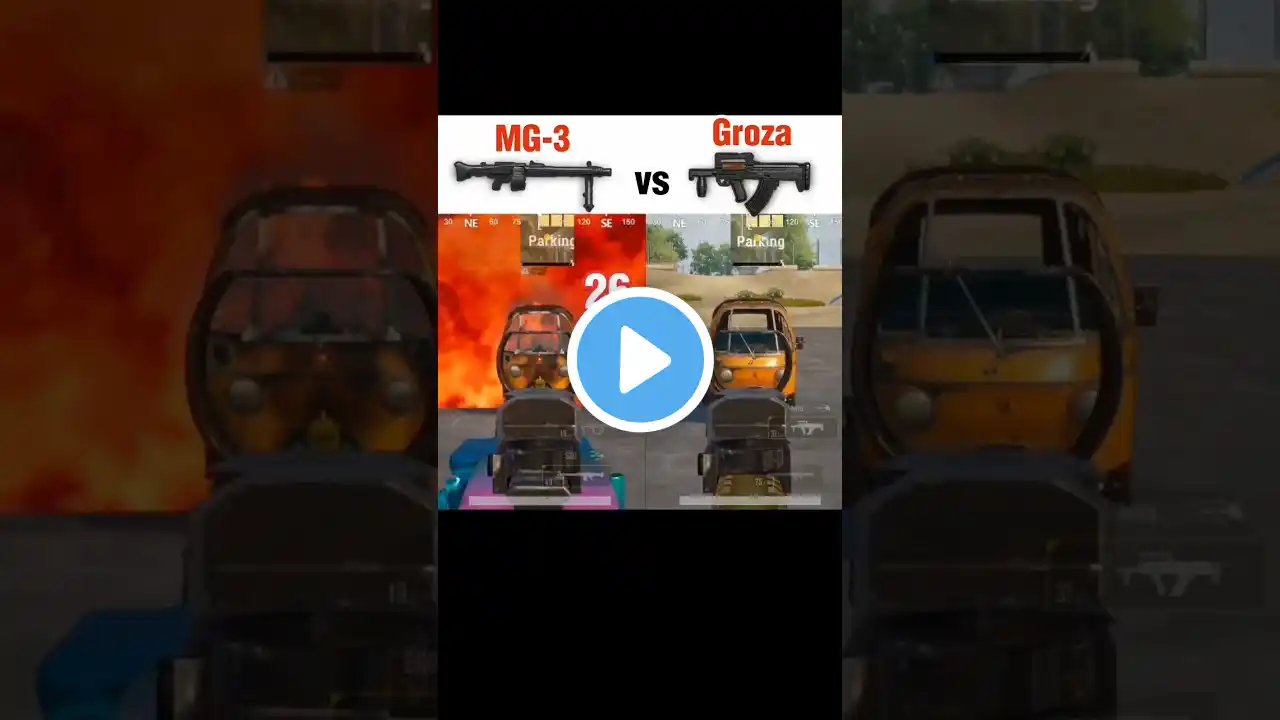 MG3LITE VS GROZA 🤯 DAMAGE TEST IN #pubg #shortsfeed #shorts #virelshorts #trending #testing