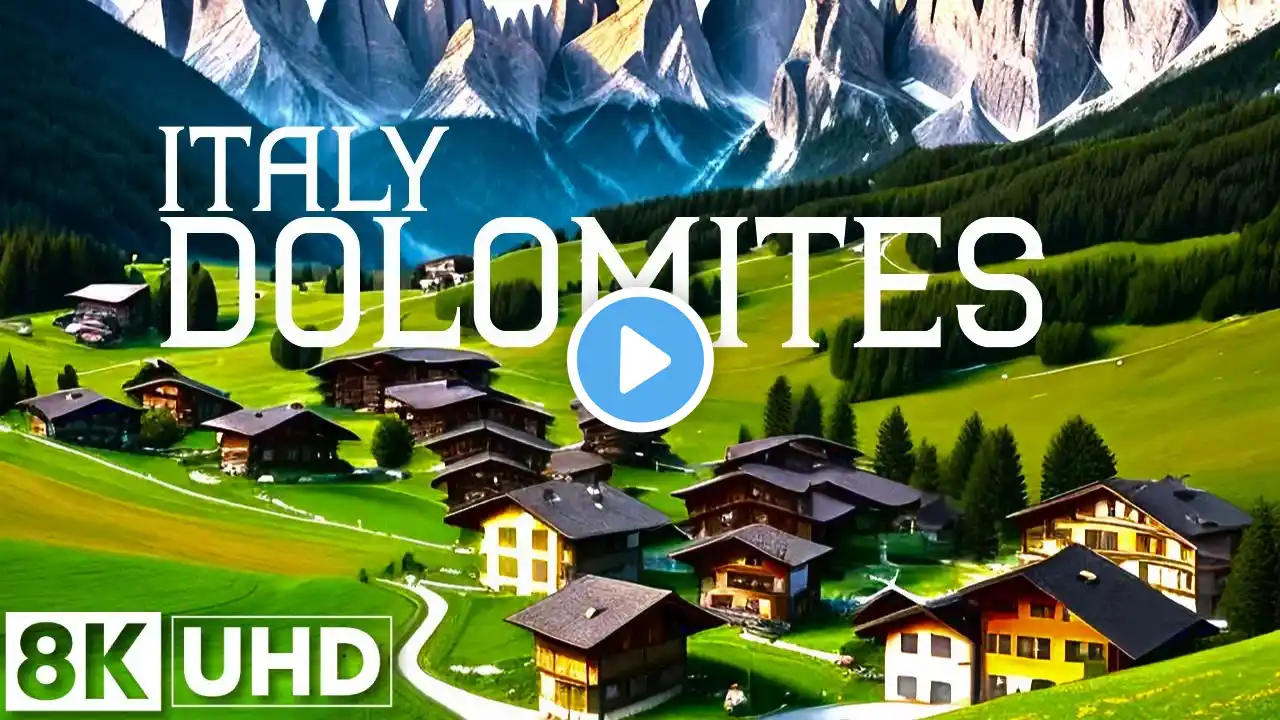 Dolomites Italy | 8K Ultra HD 60fps - Europe Scenic Relaxation Film with Peaceful Music