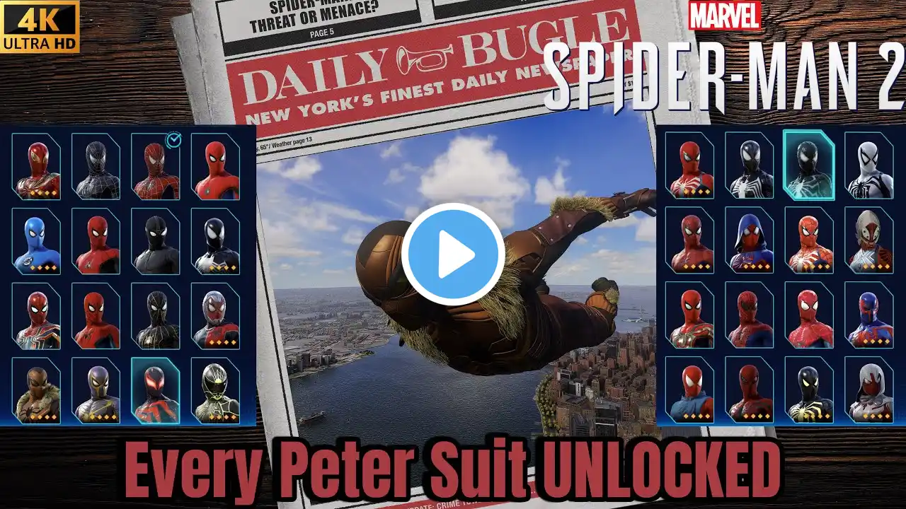 🕷️ Spider-Man 2 (4K / PS5) – Peter’s Ultimate Suit Showcase!