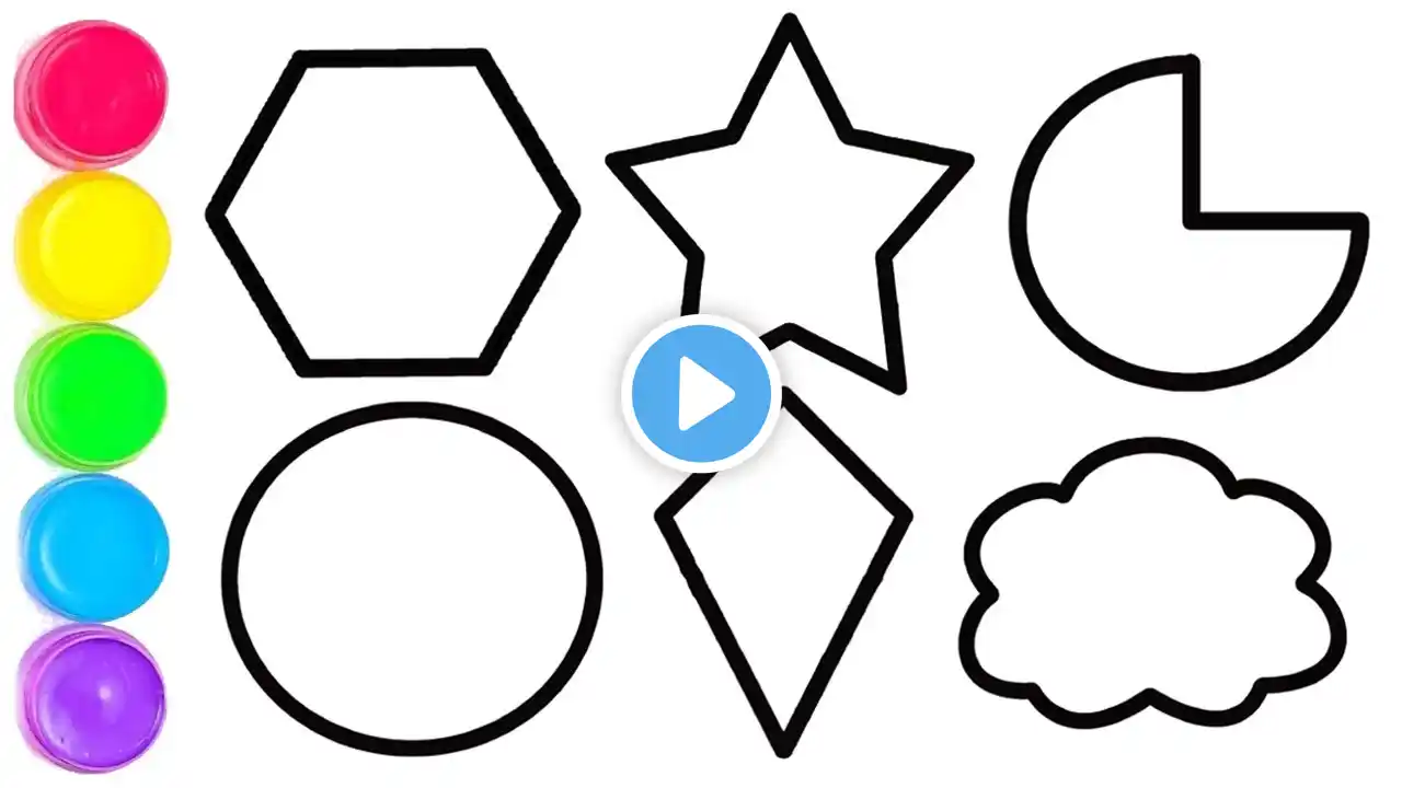 Easy drawing shape, Learn 2d shape for kids, Colors for toddlers, How To Draw Shapes part-12