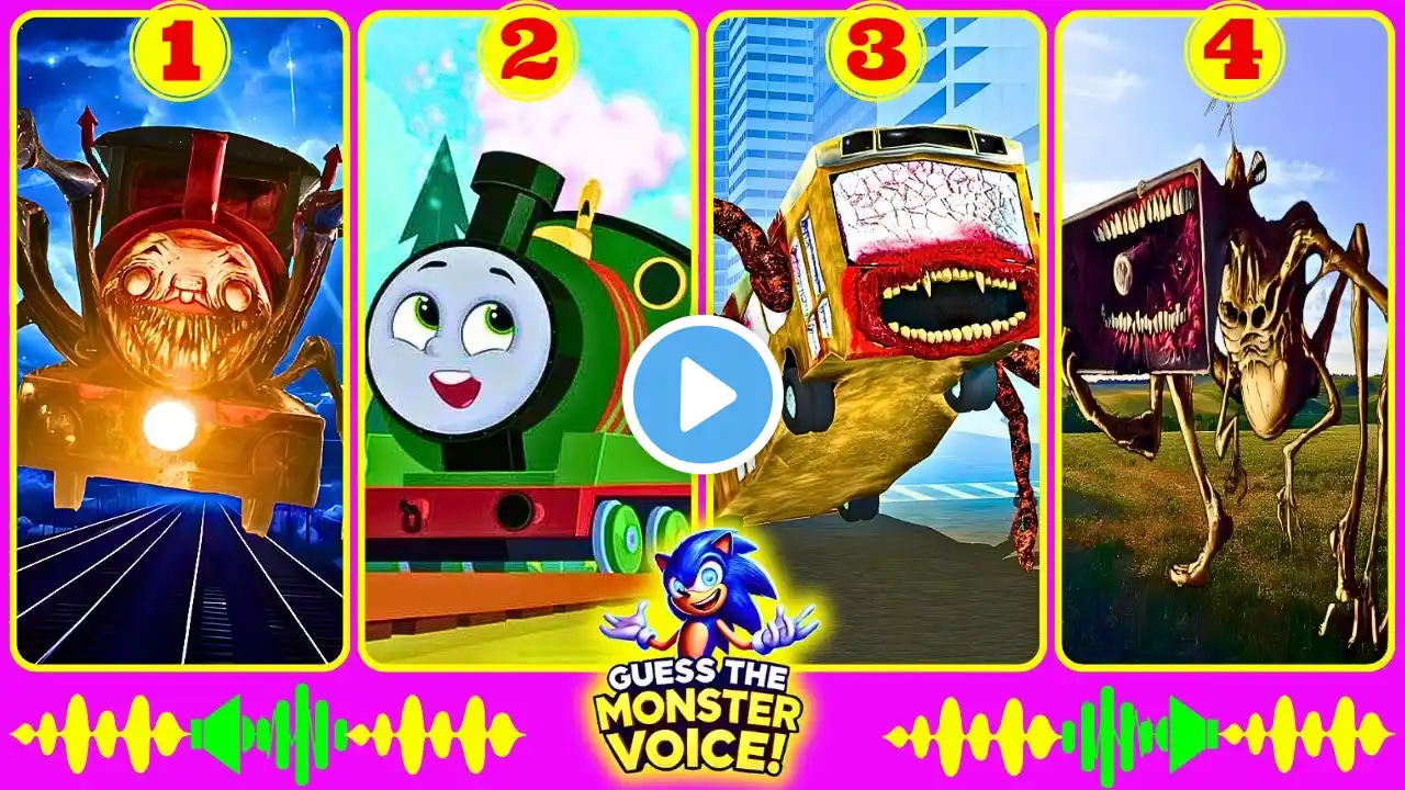 Guess Monster Voice! 🎤 Choo Choo Charles, Thomas & Friends, Bus Eater & MegaHorn – Compilation