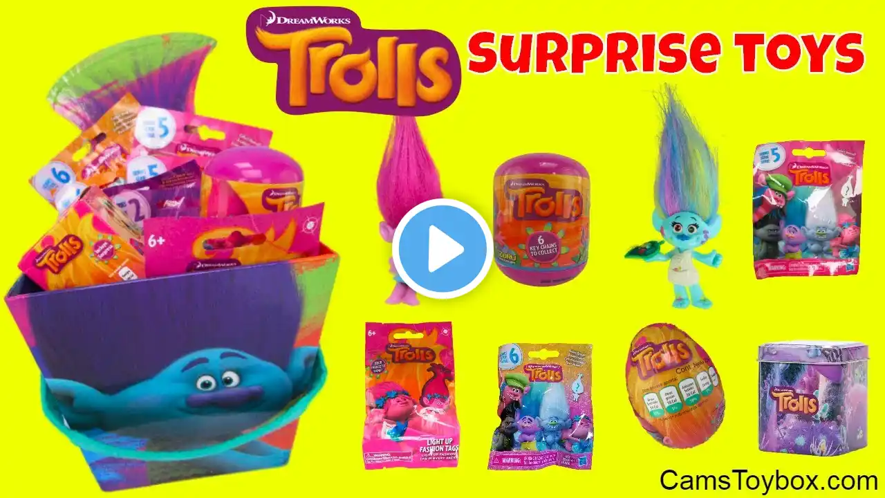 Dreamworks Trolls Surprise Toys Blind Bags Series 6 & 5 Tin Capsule Chocolate Egg Fashion Tags