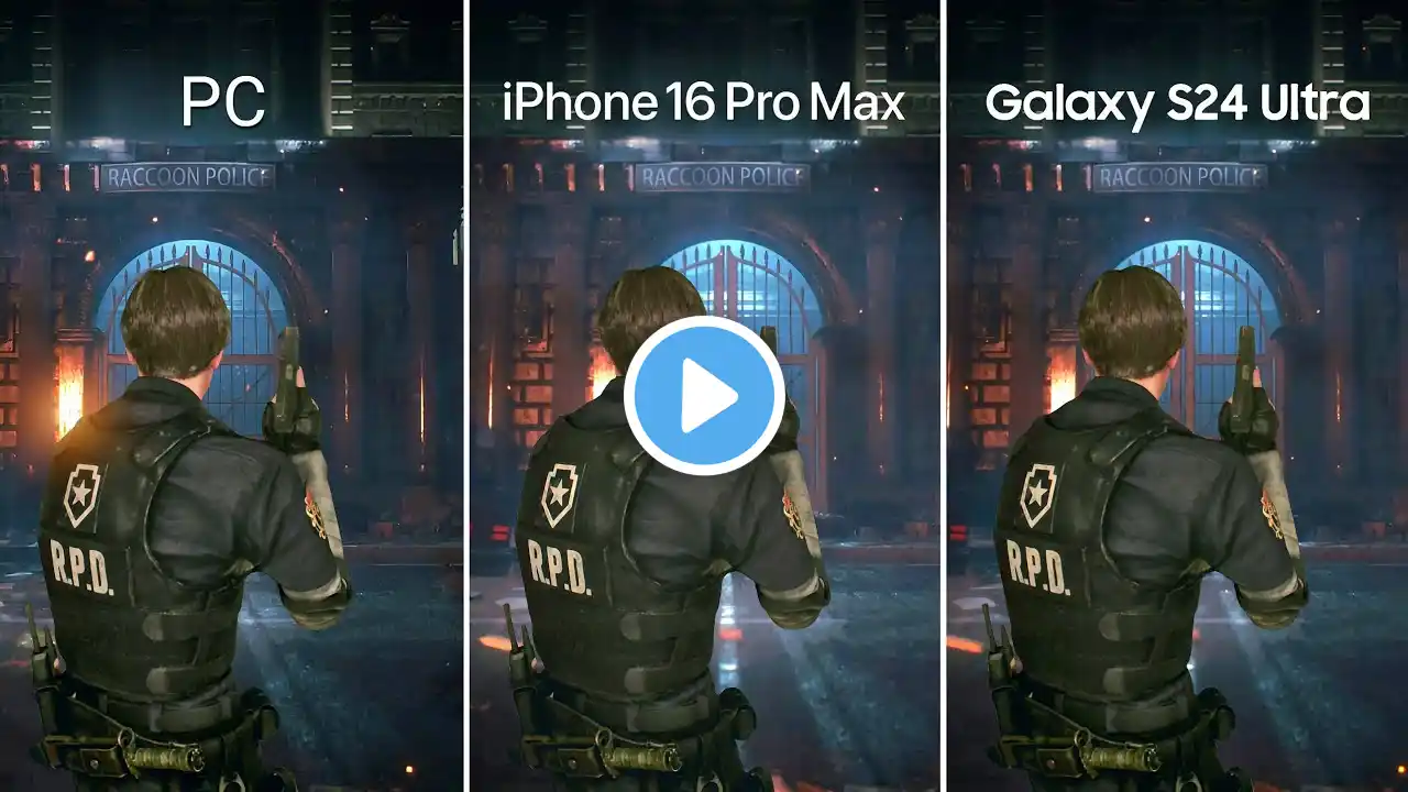 Resident Evil 2 Remake | Galaxy S24 Ultra (Winlator) vs iPhone 16 Pro Max vs PC Comparison