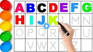 Alphabet, ABC song, ABCD, A to Z, Kids rhymes, collection for writing along dotted lines for toddler