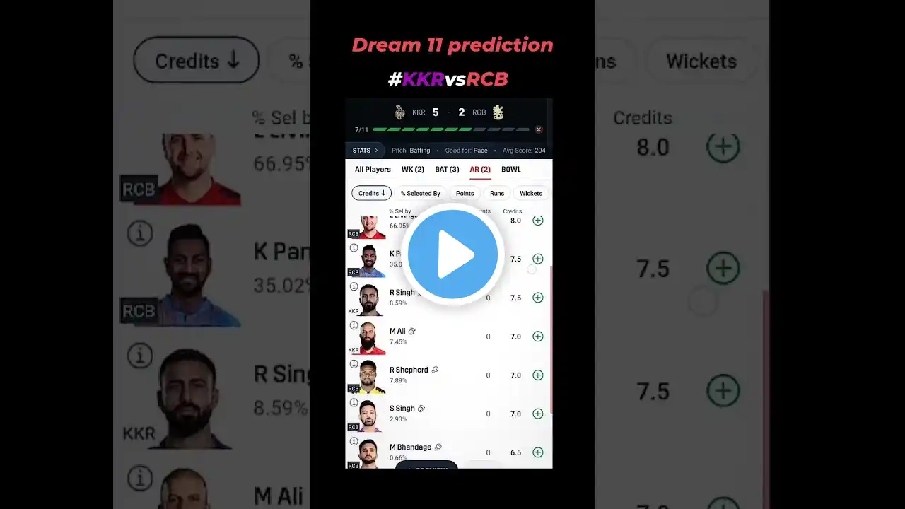 KKR vs RCB first IPL match of 2025   dream11 prediction #cricketprediction #fantasycricketteam #ipl