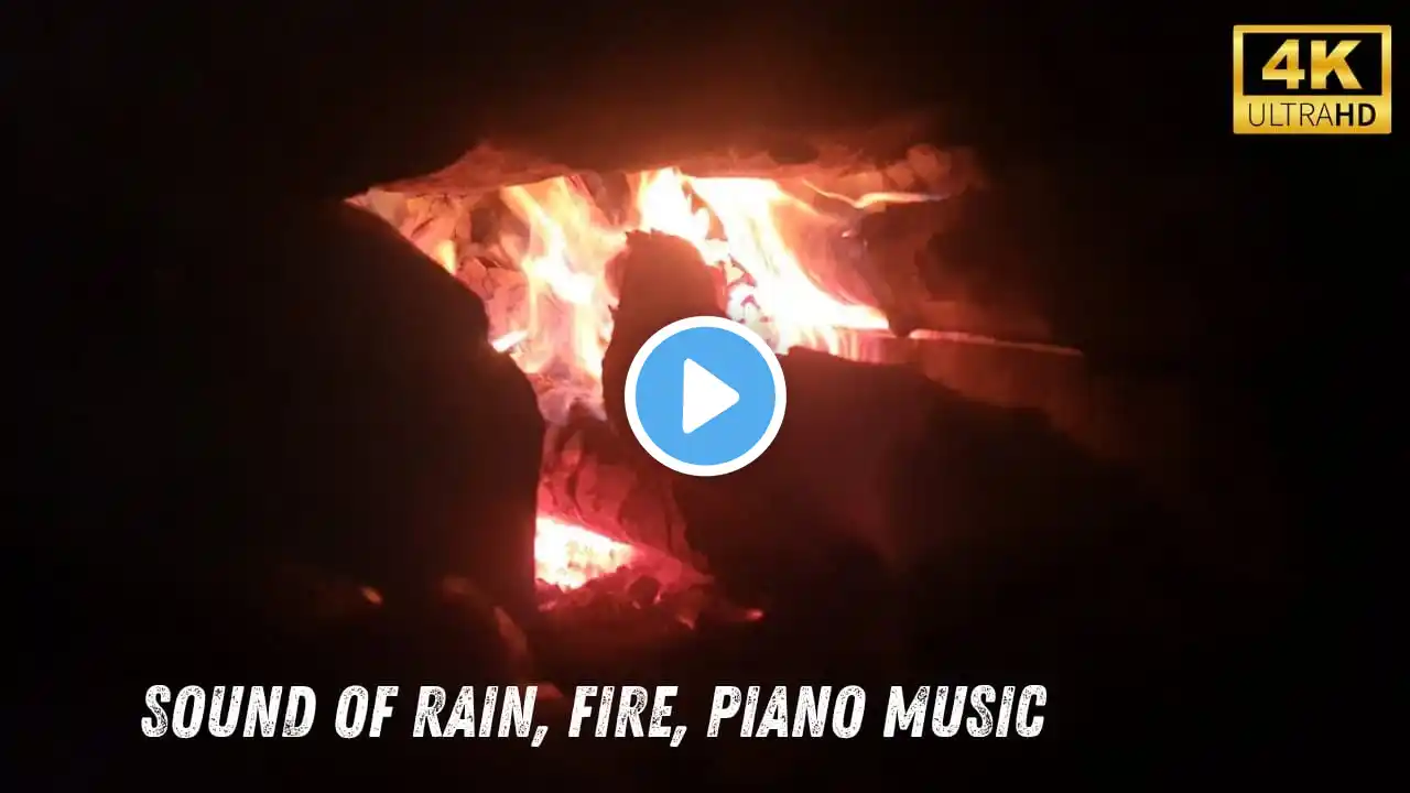 Deep Sleep Therapy: Soothing Rain, Crackling Fire & Relaxing Piano Music #sleepsounds