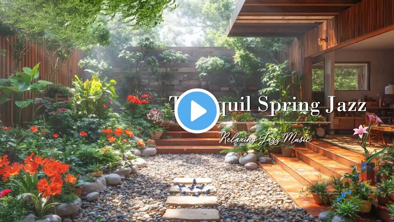 Spring Jazz Music at A Cozy Cabin Ambience 🌻 Relaxing Jazz Music with Bird Sounds for Joyful Moods