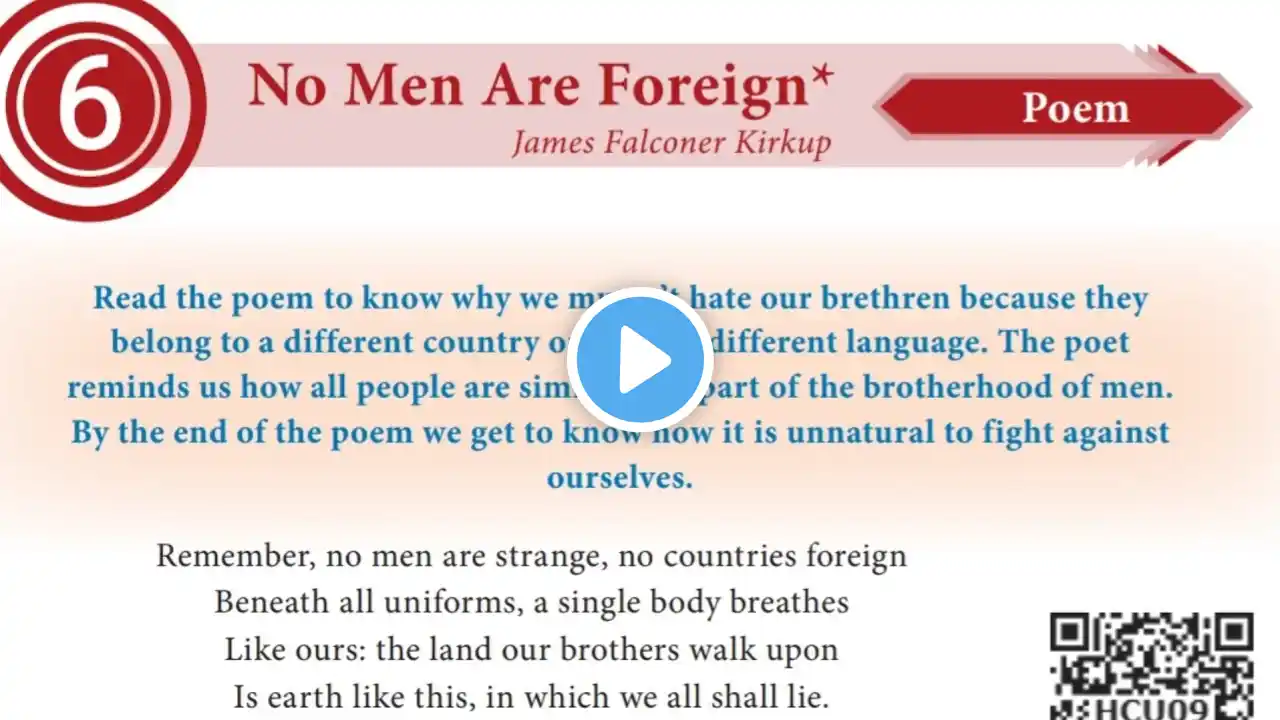 10th English No men are Foreign | Unit -6 Poem Memory Poem Explained in tamil