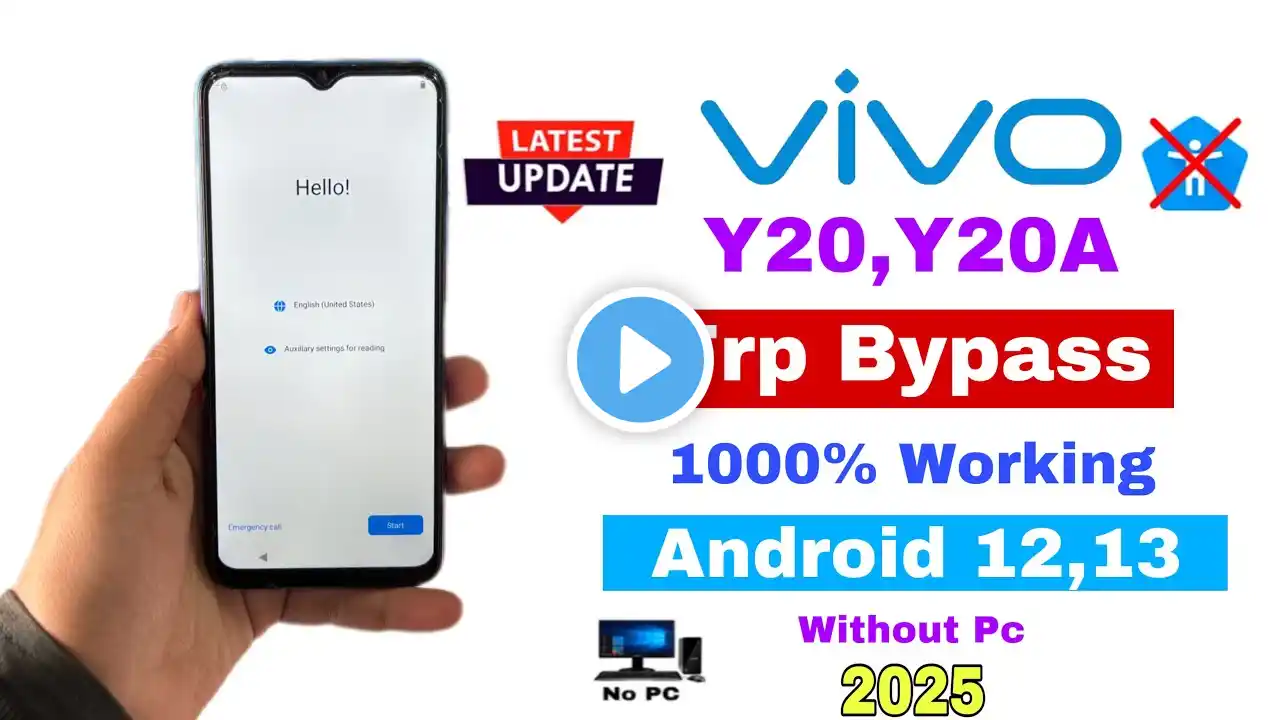 Vivo Y20 FRP Bypass| Vivo V2027 FRP Bypass Android 12 Vivo Y20 Google Account Remove 2024