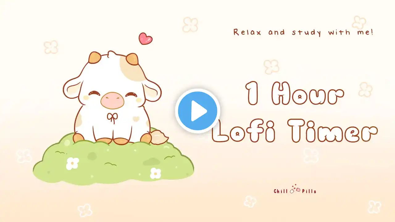 1 Hour - Relax & study with me Lofi | Spring Cow #timer #1hour #1hourloop #lofi #relaxing