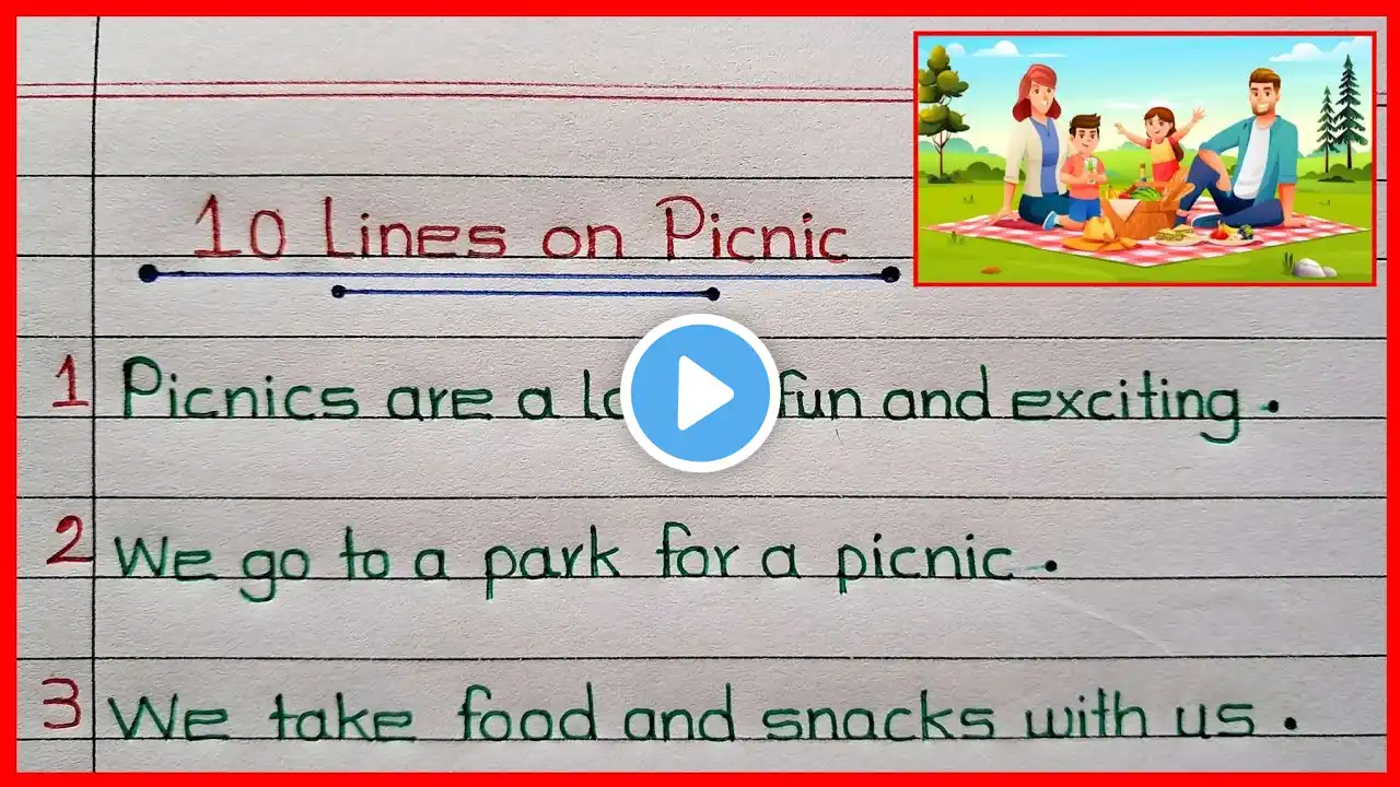 10/20 lines on Picnic || Picnic with Friends/Family || Picnic Information || Picnic Essay