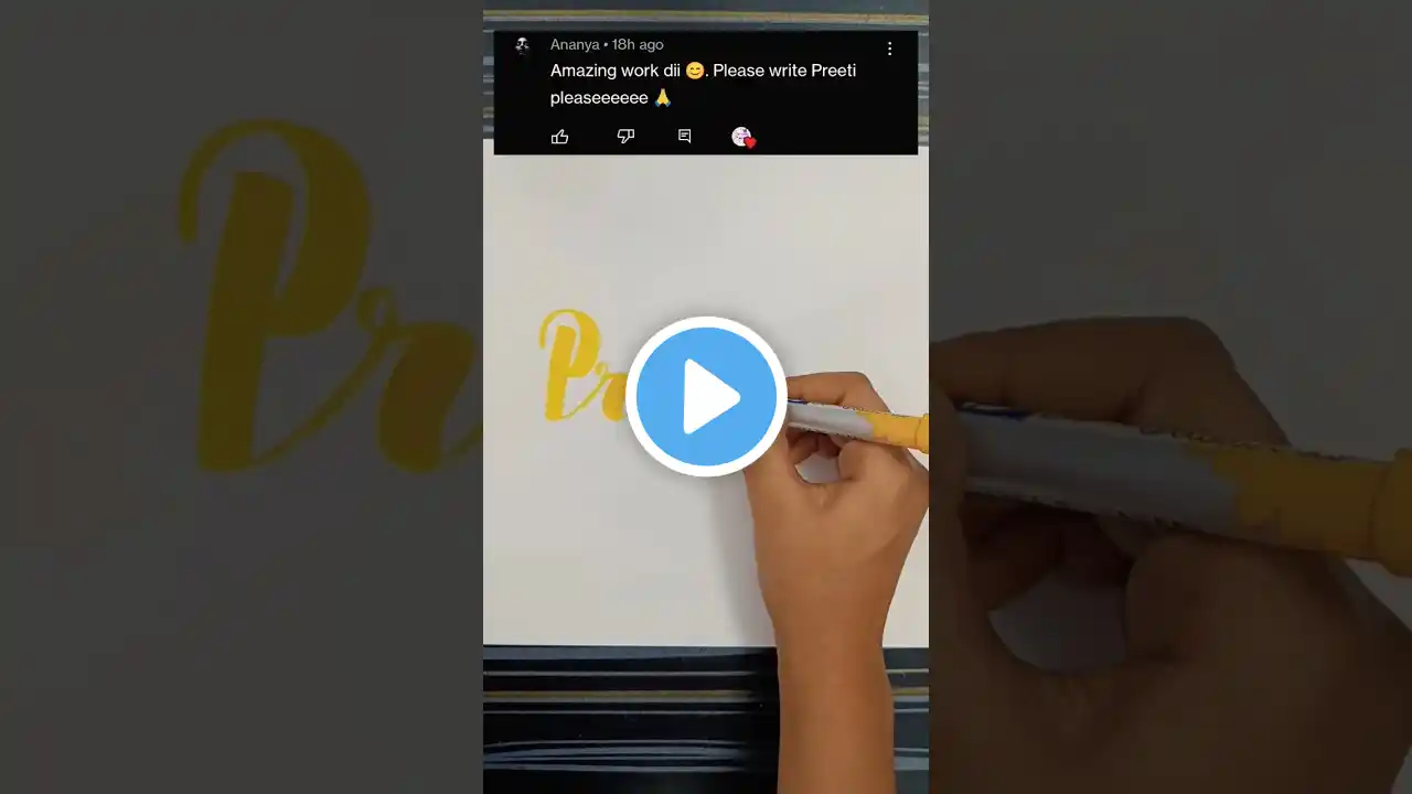 PREETI 💛 name calligraphy / Doms brush pen calligraphy #shorts #viral #short #calligraphy #brushpen