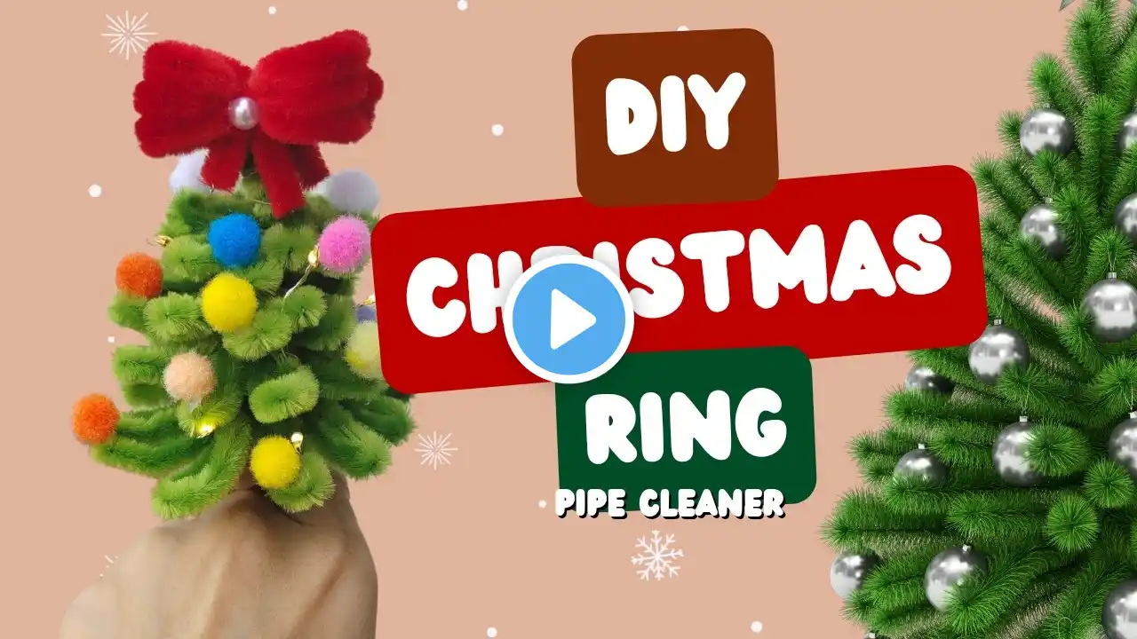 DIY PIPE CLEANER CHRISTMAS RINGS:QUICK AND EASY CRAFT|HOW TO MAKE CHRISTMAS RING