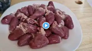 A simple recipe with chicken heart!  It is so delicious that I make it 3 times a week!