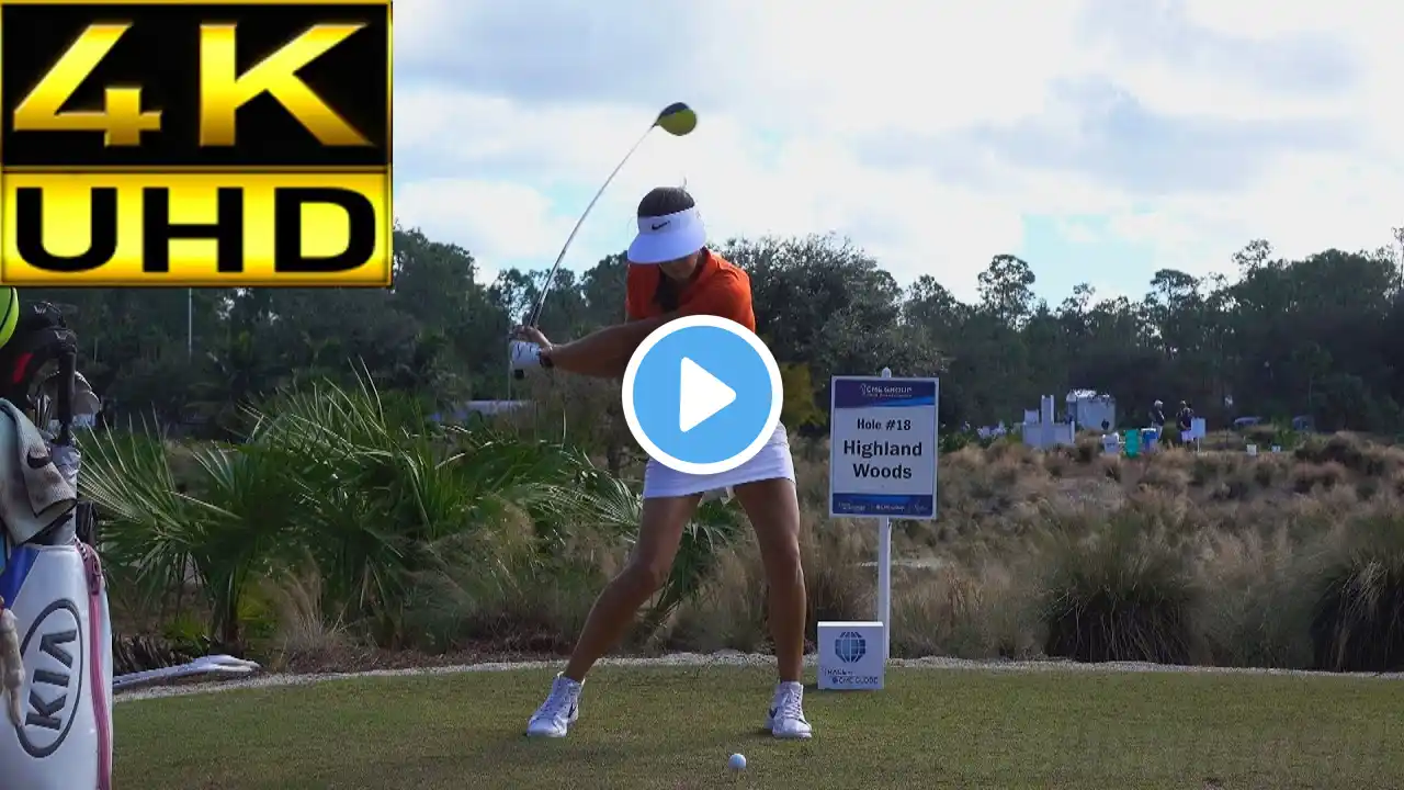 MICHELLE WIE 4K UHD - FACE ON SLOW MOTION & REGULAR DRIVER GOLF SWING