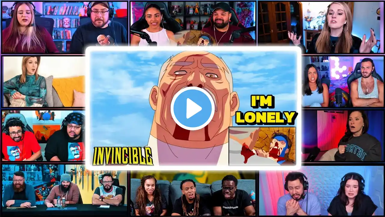 Youtubers React To CONQUEST INTIMATE CONFESSION | Invincible S3 Ep 8 Conquest Scene Reaction Mashup