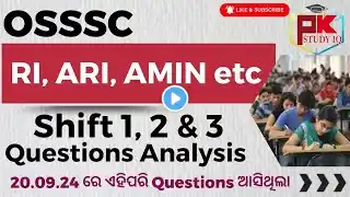 Questions Analysis for OSSSC RI , ARI, AMIN ,& Supervisor 2024 Exams #riexam #amin