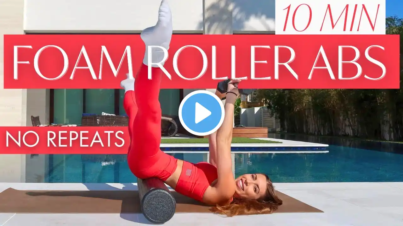 10 MIN FOAM ROLLER ABS WORKOUT - Deep Core Focused | At Home Pilates