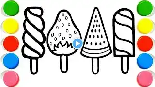 Ice cream Drawing, Painting & Coloring For Kids and Toddlers_ Child Art #icecreamdrawing