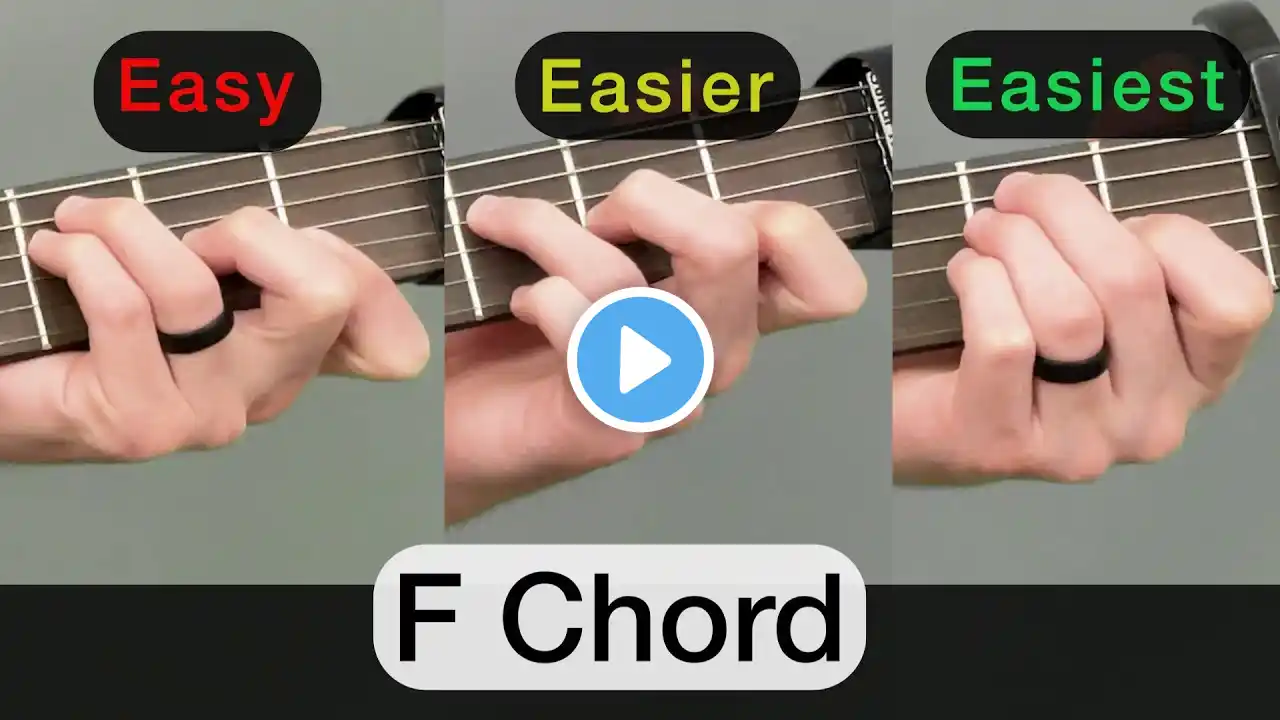 Guitar F Chord 🎸 Easy, Easier, and Easiest 🎸 Guitar increase