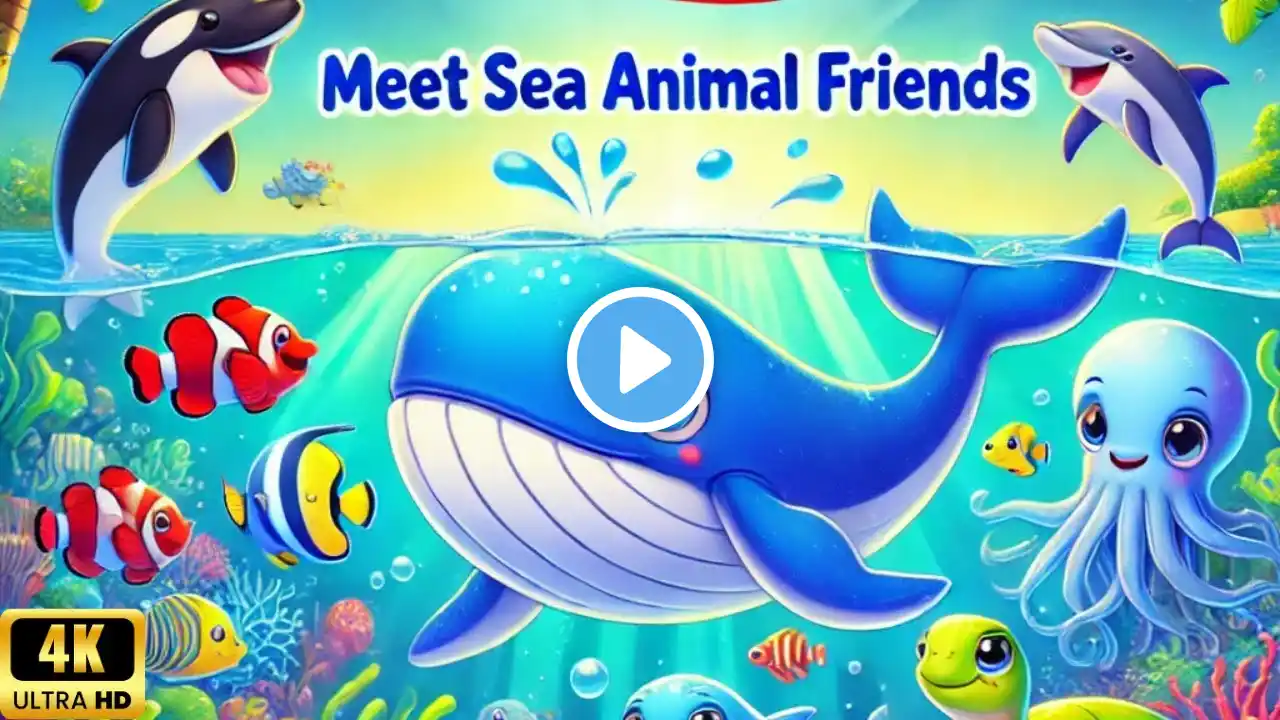 Meet Sea Animal Friends + Fun Songs & Peekaboo Game | Educational Video for Kids | Fun family game