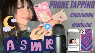 ASMR Phone/ Phone case tapping + scratching + mouth sounds… 📱🎧✨