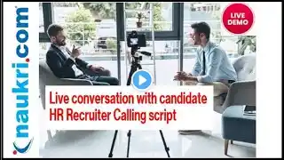 Live conversation with candidate regarding Job role II HR Recruiter calling script II Live Demo