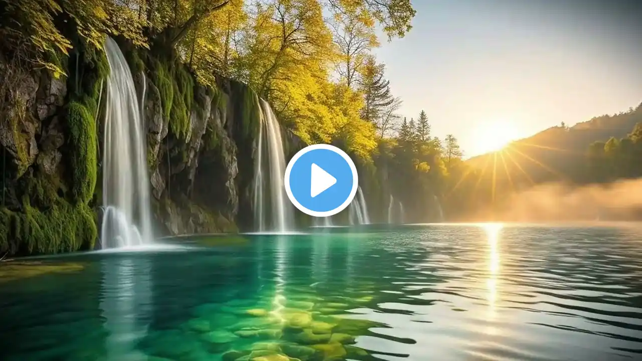 Pure Relaxation Waterfall for Study for Healing for Meditation Birds Singing for Inner Peace