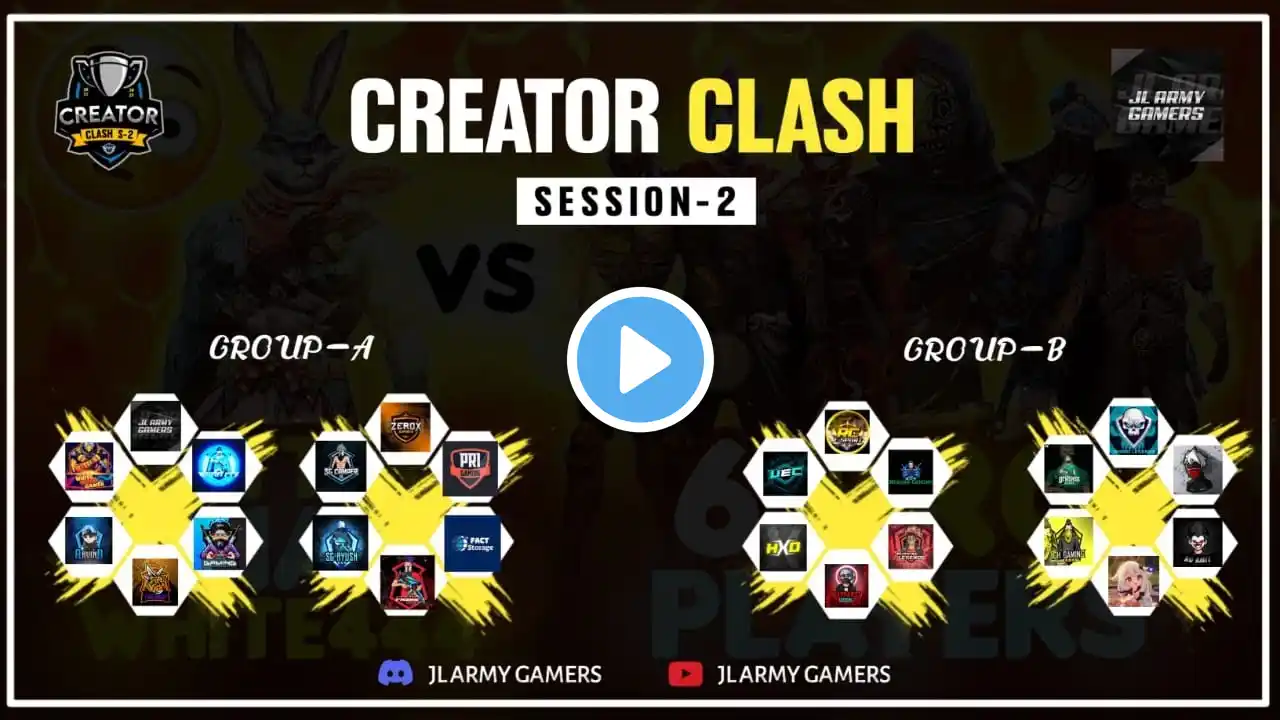 Creator Clash Session-2 | Round 1 Starts Day 1 | Esports Tournament Live | Garena Free Fire - Max