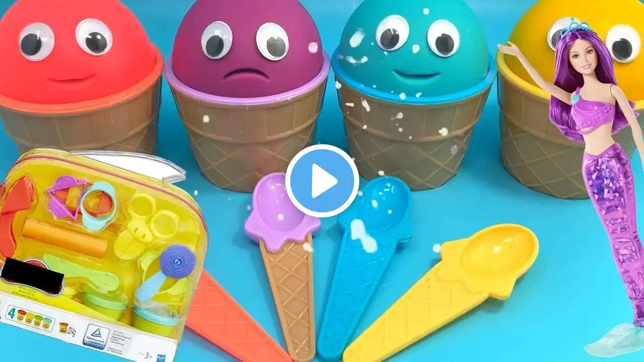 4 Colors Play Doh Ice Cream Cups Chupa Chups PJ Masks Trolls Shopkins Yowie Kinder Surprise Eggs