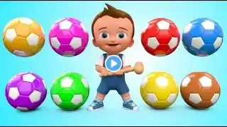 Soccer Balls Mini Golf Game Play by Little Baby Wooden Hammer to Learn Colors for Children 3D Kids