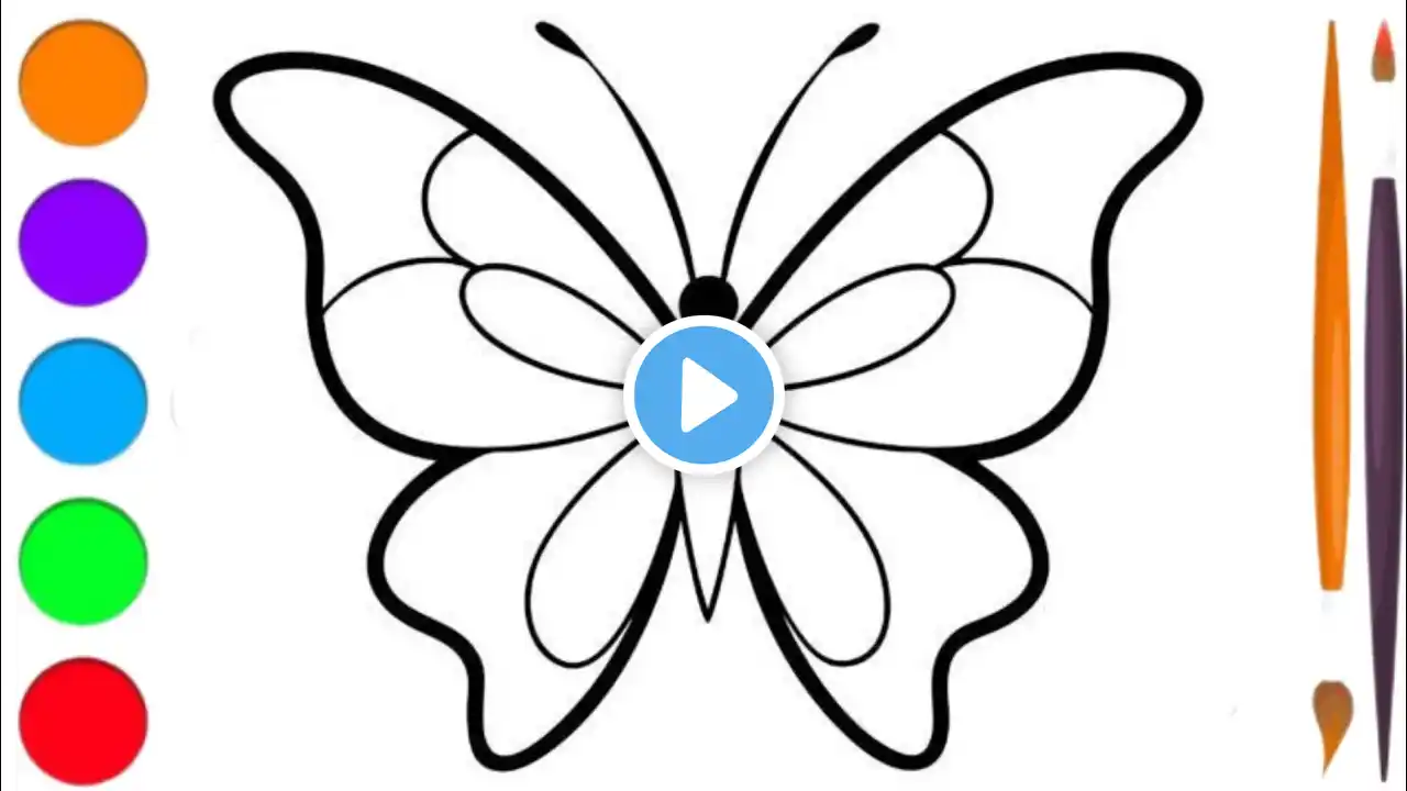 How To Draw A Butterfly In Easy Way | How To Draw A Butterfly For Kids | Simple Butterfly Drawing |